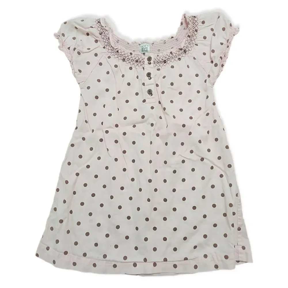Pastel pink polka-dot dress